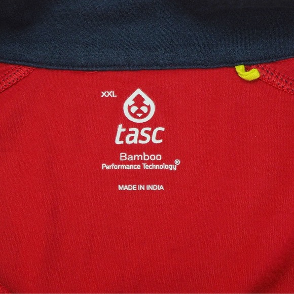 Tasc Performance Pullover Golf Shirt Mens 2XL XXL Red Bamboo Blend 1/4-Zip Mock - Picture 4 of 4